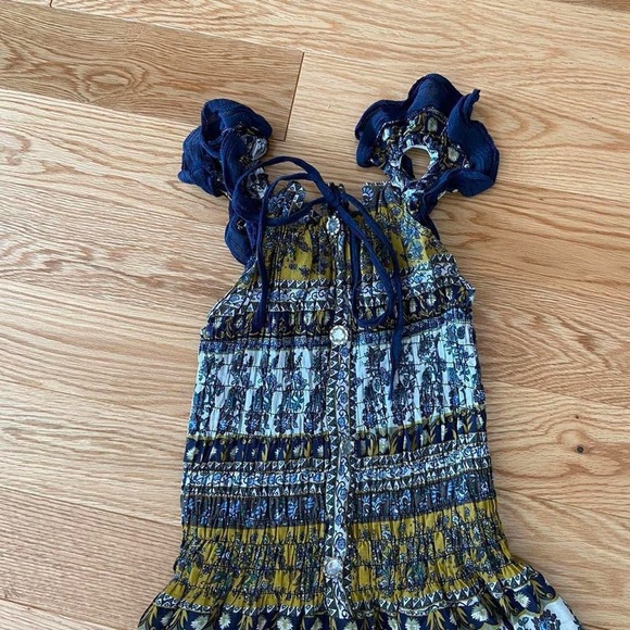 Elegant Navy and Gold Maxi Dress - Picture 7 of 8